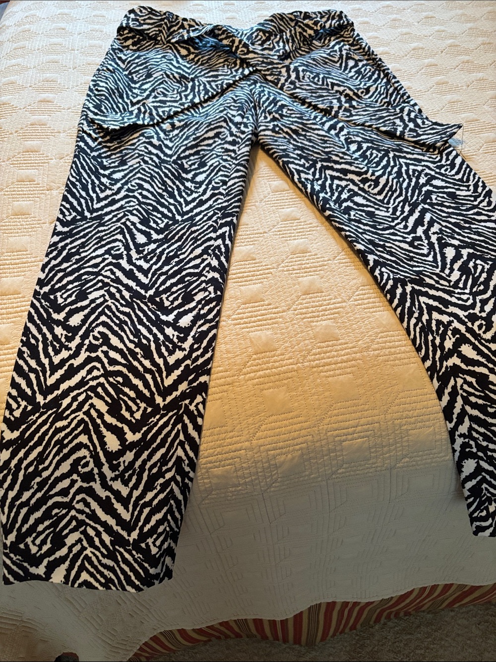 Jules & Leopold Black and White Zebra Print Pants
